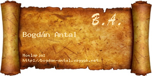 Bogdán Antal névjegykártya