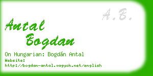 antal bogdan business card